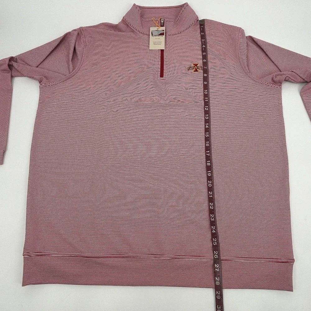 Peter‎ Millar Perth Iowa State Cyclones Pullover Men's XL Red White Stripes NEW